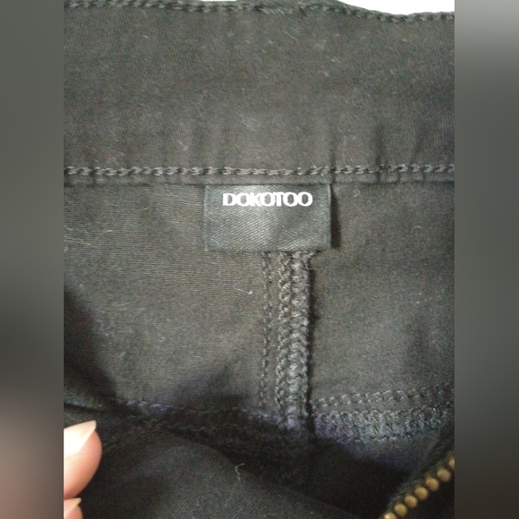 🙂Black Wide-Leg Cotton/Elastane Pants Size 4 - Picture 6 of 8